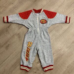 Vintage NFL San Francisco 49ers Infant One Piece 18 Months Toddler Pajamas 80s